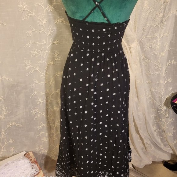 Summer Halter Midi Dress Black and White Floral Old Navy S - Picture 5 of 10